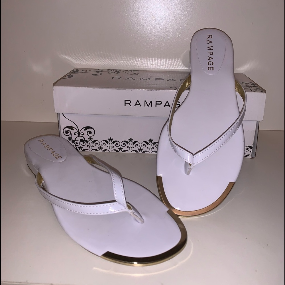 Rampage white thong sandals